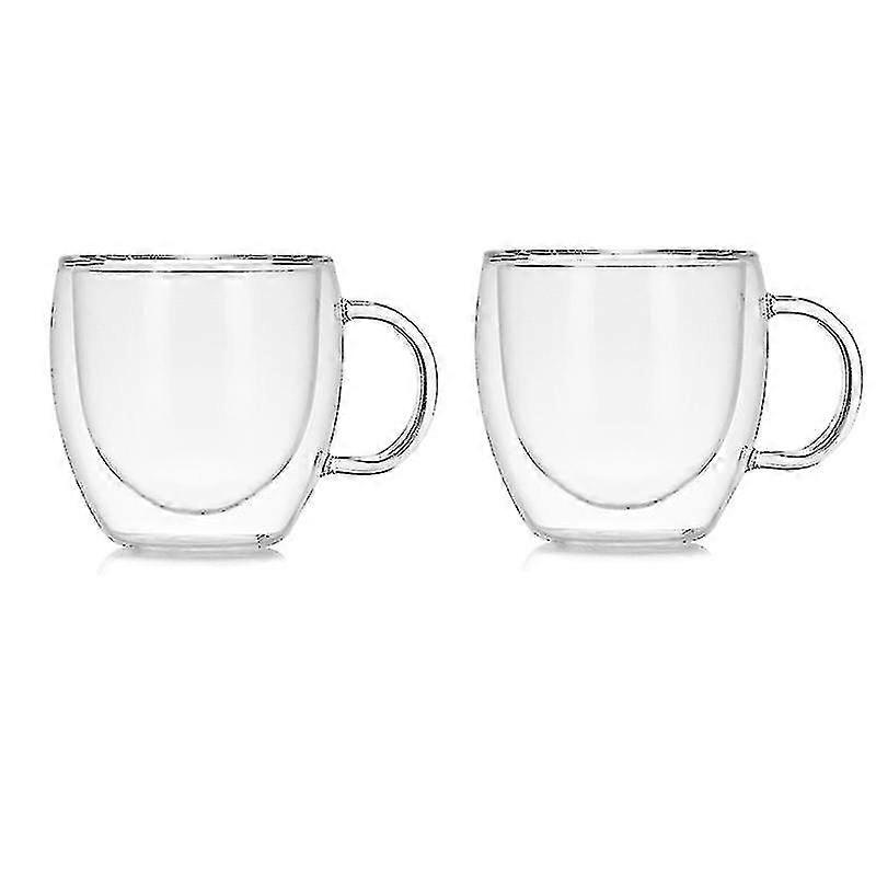 2pcs High Borosilicate Transparent Water Cup 250ml Creative Cup