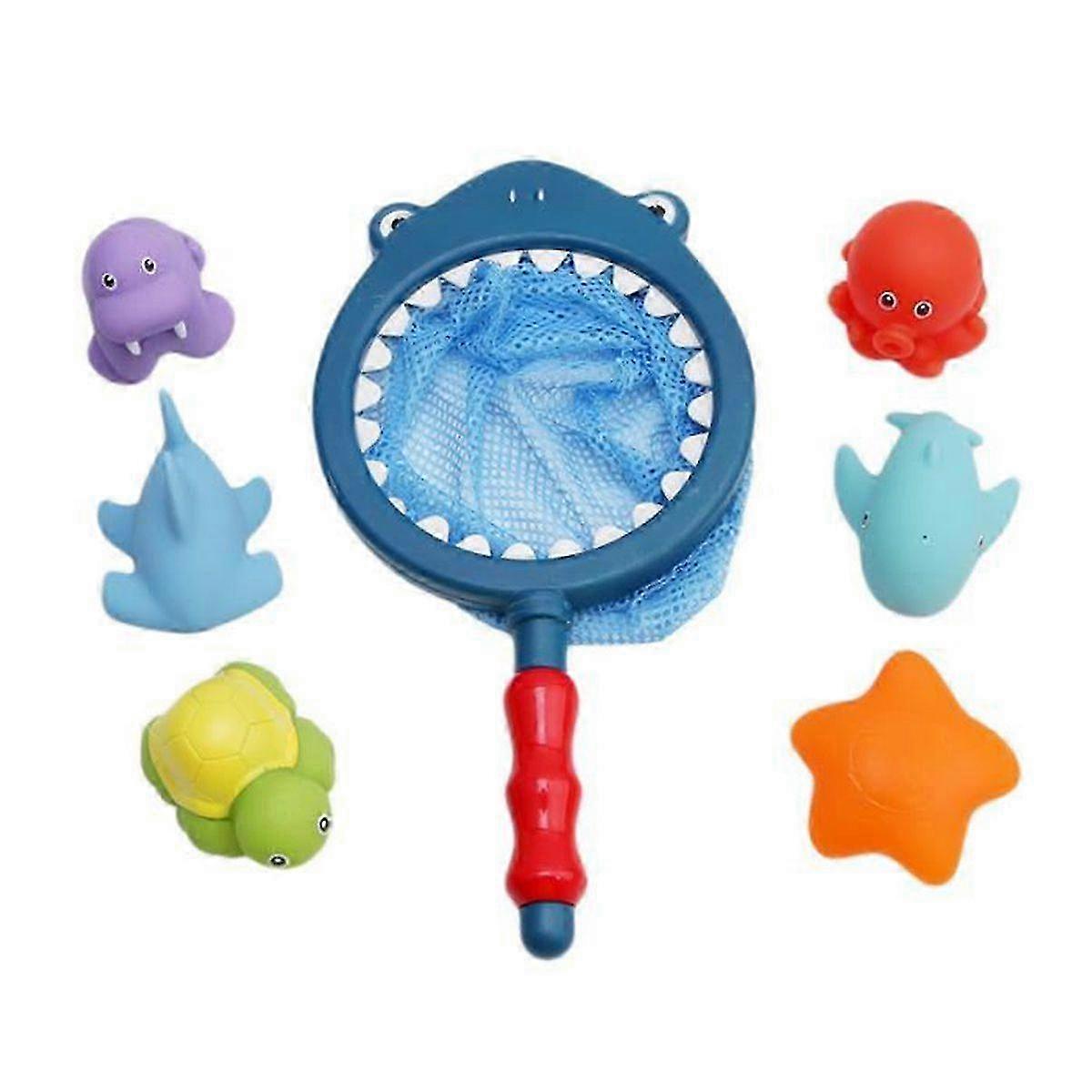shark pattern--Network fishing toys, duck and fish catcher bag, children's toys, swimming lessons