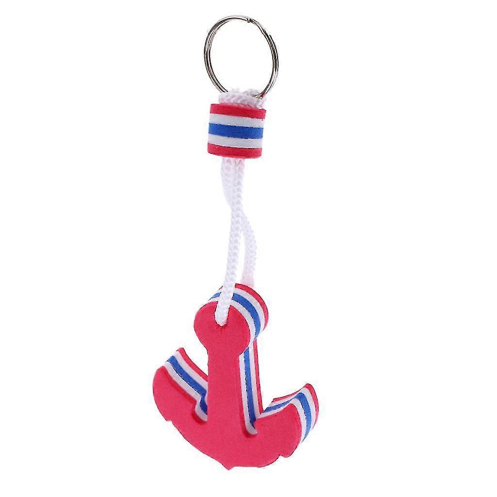 Anchor Shaped Foam Floating Key Ring Water Buoyant Keyring Keychain Tool Boating Yachting Sailing Rowing Accessories - Red, 6.32x5.2cm
