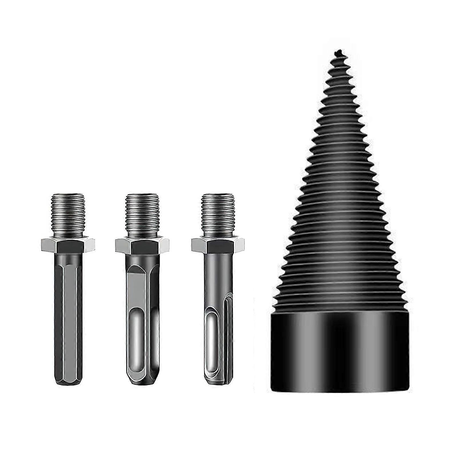 Easy Split Drill Bit Wood Splitter Rustproof Corrosion Resistant Widely Used Universal Wood Splitter Drill Bits with 3 Handles