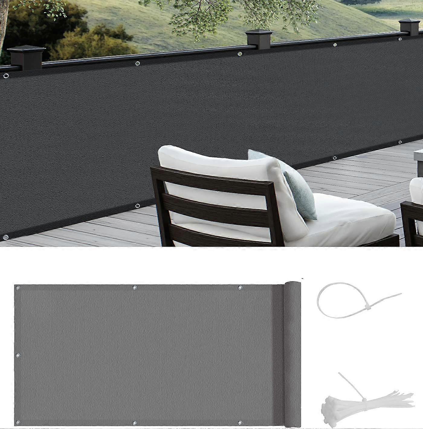 Brise-Vue pour Balcon PES Couverture de confidentialit cran Vent Protection UV Opaque Rsistant aux Intempries, 90x400cm,Ανθρακί