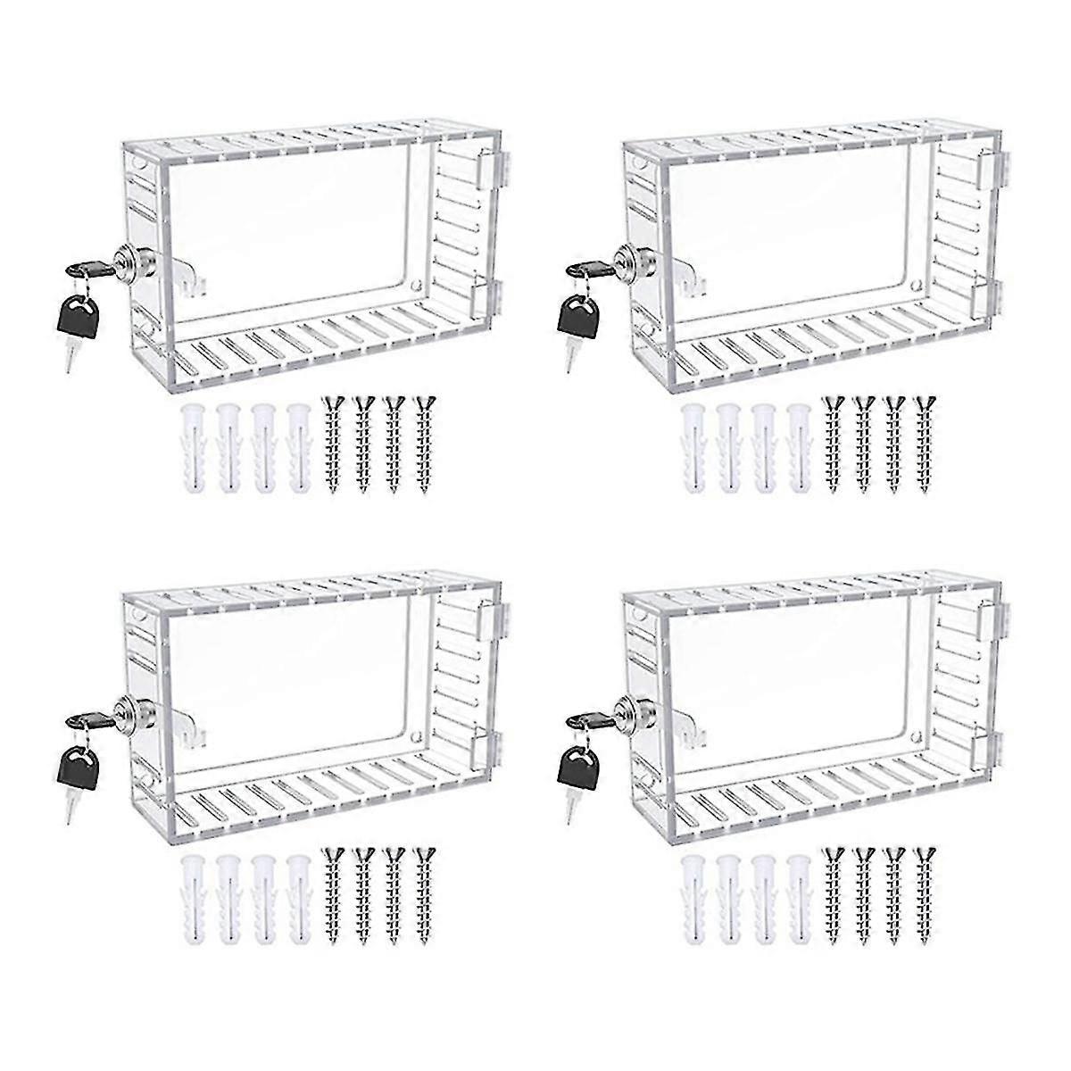 4pc Thermostat Lock Box Cover With Key,thermostat Cover With Lock For Home Thermostat On Wall,ac Lock Box Cover With Key