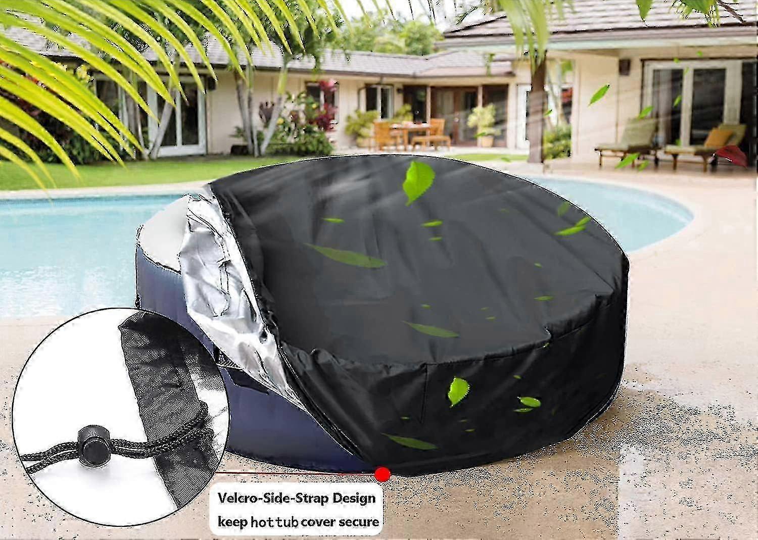 غطاء حوض الاستحمام الساخن مستدير في الهواء الطلق مقاوم للماء البوليستر في الهواء الطلق أغطية سبا لحوض الاستحمام / فقاعة رسالة سبا في الهواء الطلق المحمولة - JA