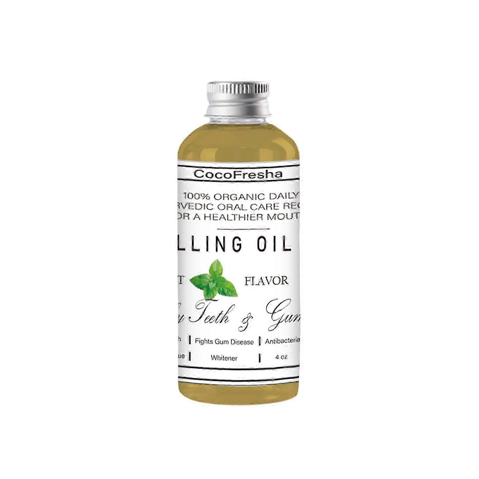 Cocofresha Organic Coconut Pulling Oil, Cocofresha Pulling Oil for Teeth and Gums, Organic Coconut Oil Pulling 4 Oz Mint Flavor