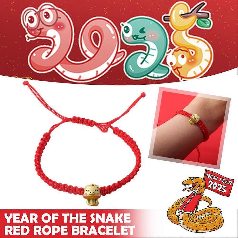2025 Ormens år Rött reparmband Flätat justerbart rött reparmband
