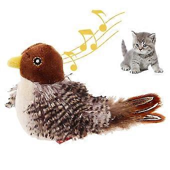 Fladderende Vogel Mus Kat Speelgoed Levensechte Tjilpende Geluiden Aanraking-Geactiveerd Kitten
