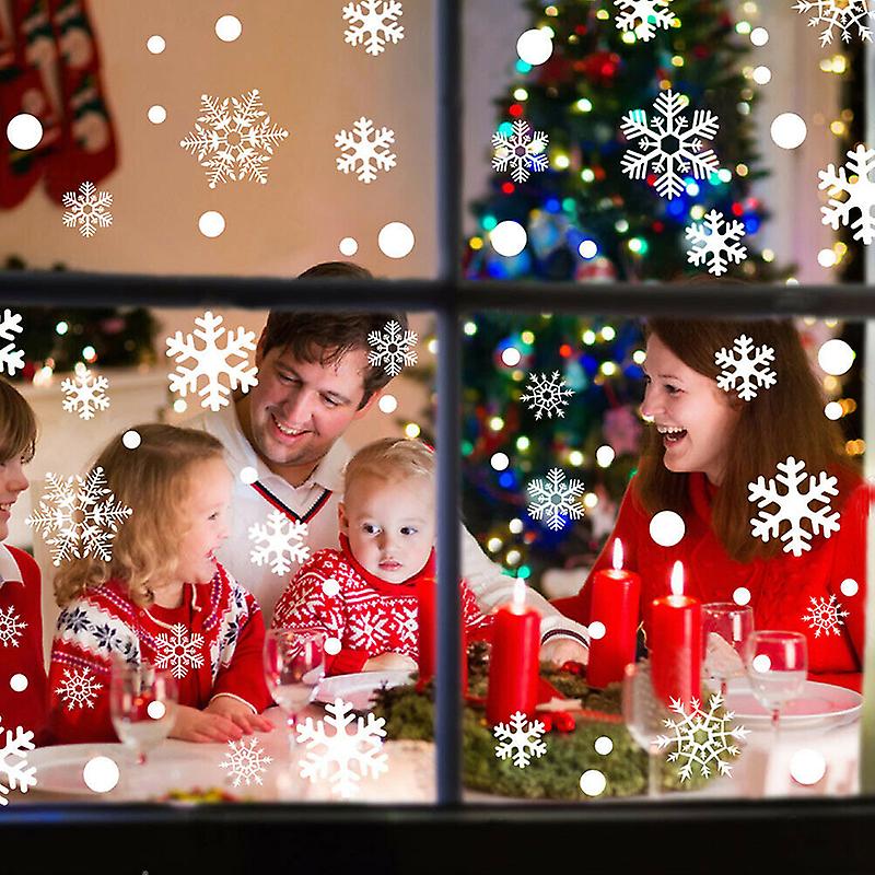 عيد الميلاد 37pcs بريق ندفة الثلج يتشبث نافذة فيلم الزجاج ملصق ثابت شارات