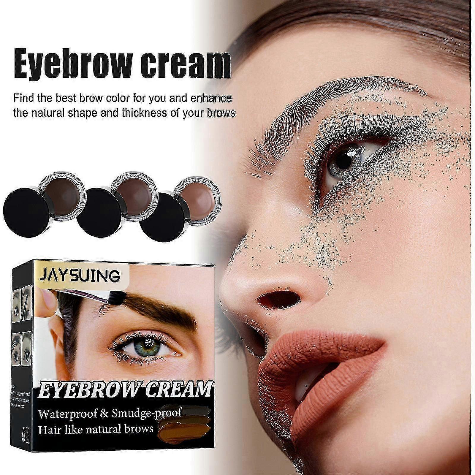 Jaysuing eyebrow cream is waterproof, quick-drying, does not smudge, does not fade, and creates three-dimensional natural wild eyebrows.