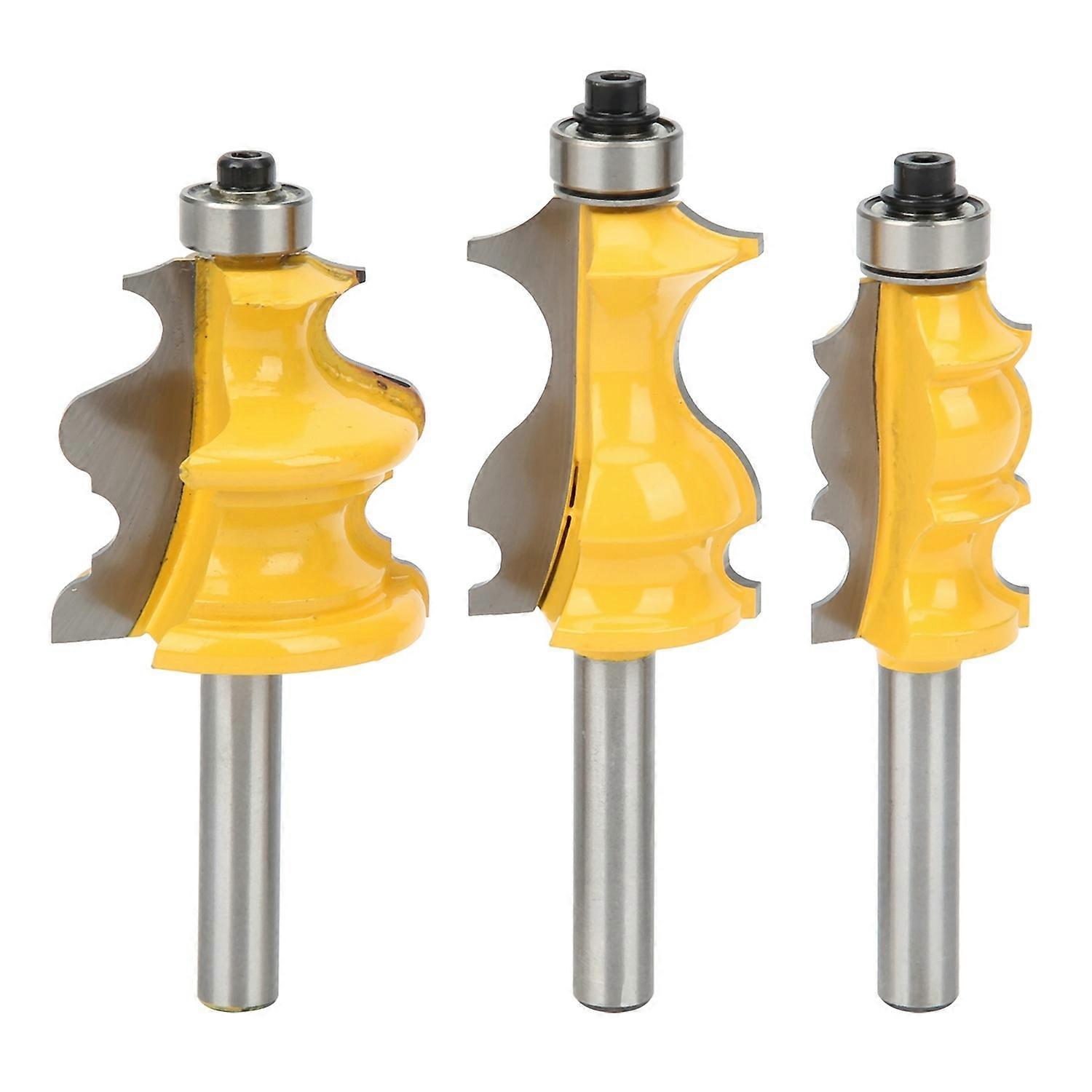 3pcs Woodworking Router Bit 8mm/0.3in Shank Diameter Milling Cutter Tool AntiBacklash