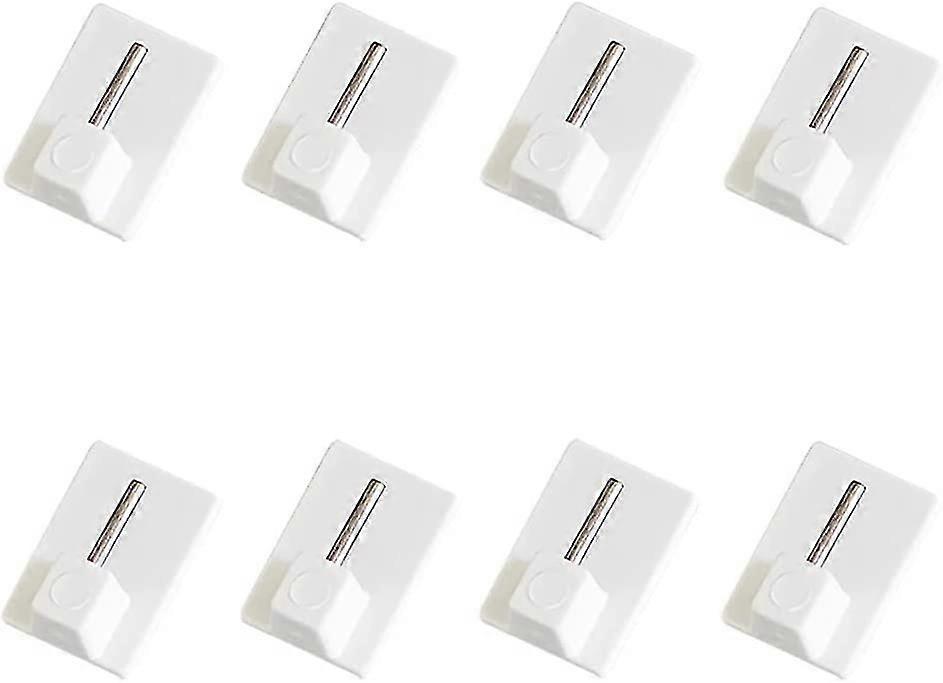 Self Adhesive Hooks Plastic Sticky End Hook Window Hooks Adhesive For Net Curtain Rods - White8pcs)