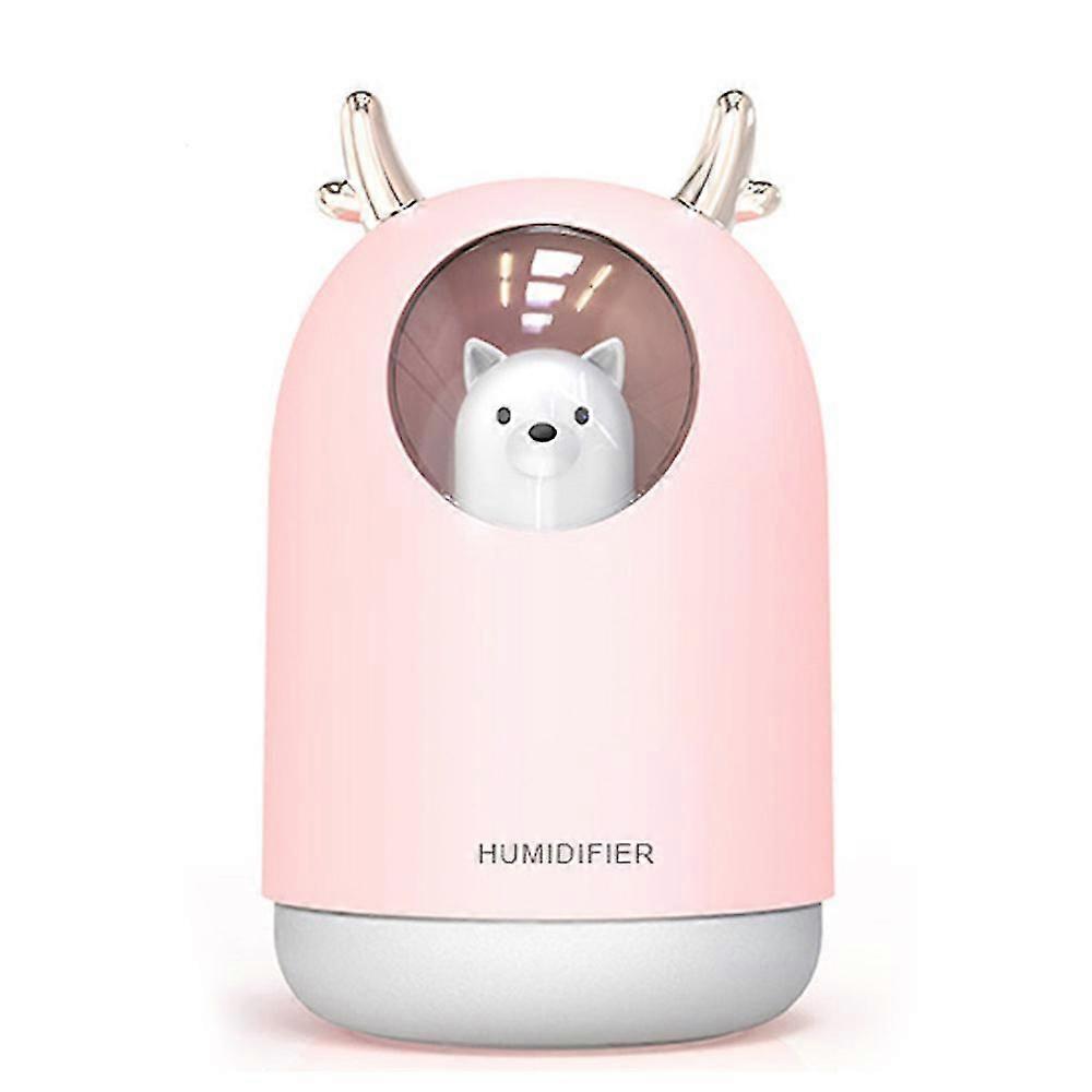 Portable Cool Mist Humidifier - 300ml Usb Mini Air Humidifier With Humidifier Sticks, 7 Color Night Light Room Humidifier For Bedroom Office Desk,car