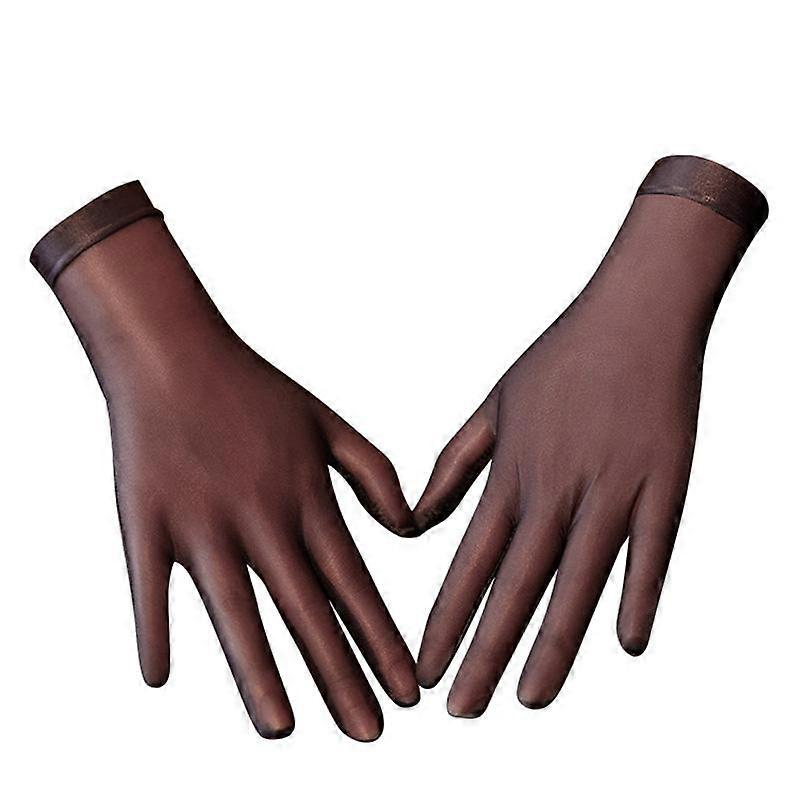 1Pair Smooth Ultra Thin Shiny Stretch See Through Dancing Oil Glossy Short Gloves Mittens