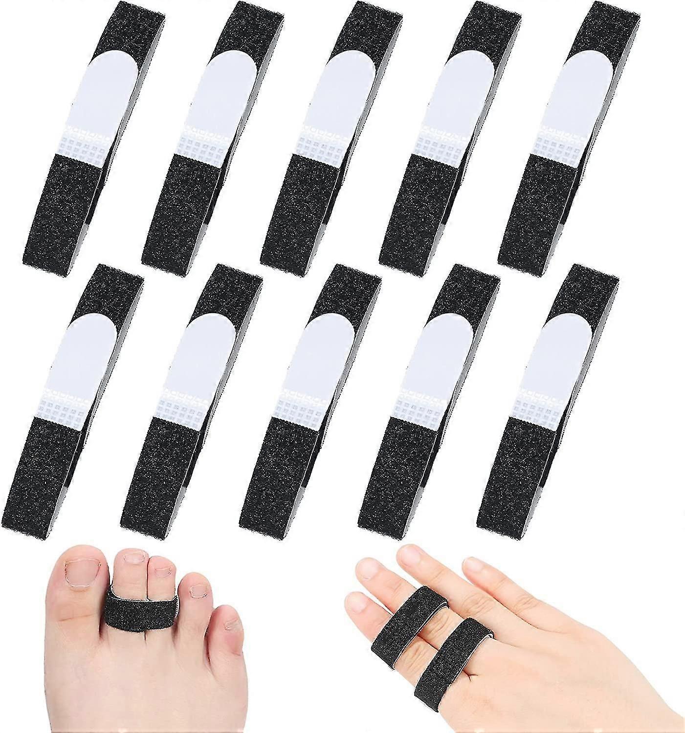 10pcs Buddy Tape Fingergurte No Slip Hook Loop Fingerschienen, wiederverwendbare Stoff Buddy Wraps für gebrochene Zehen