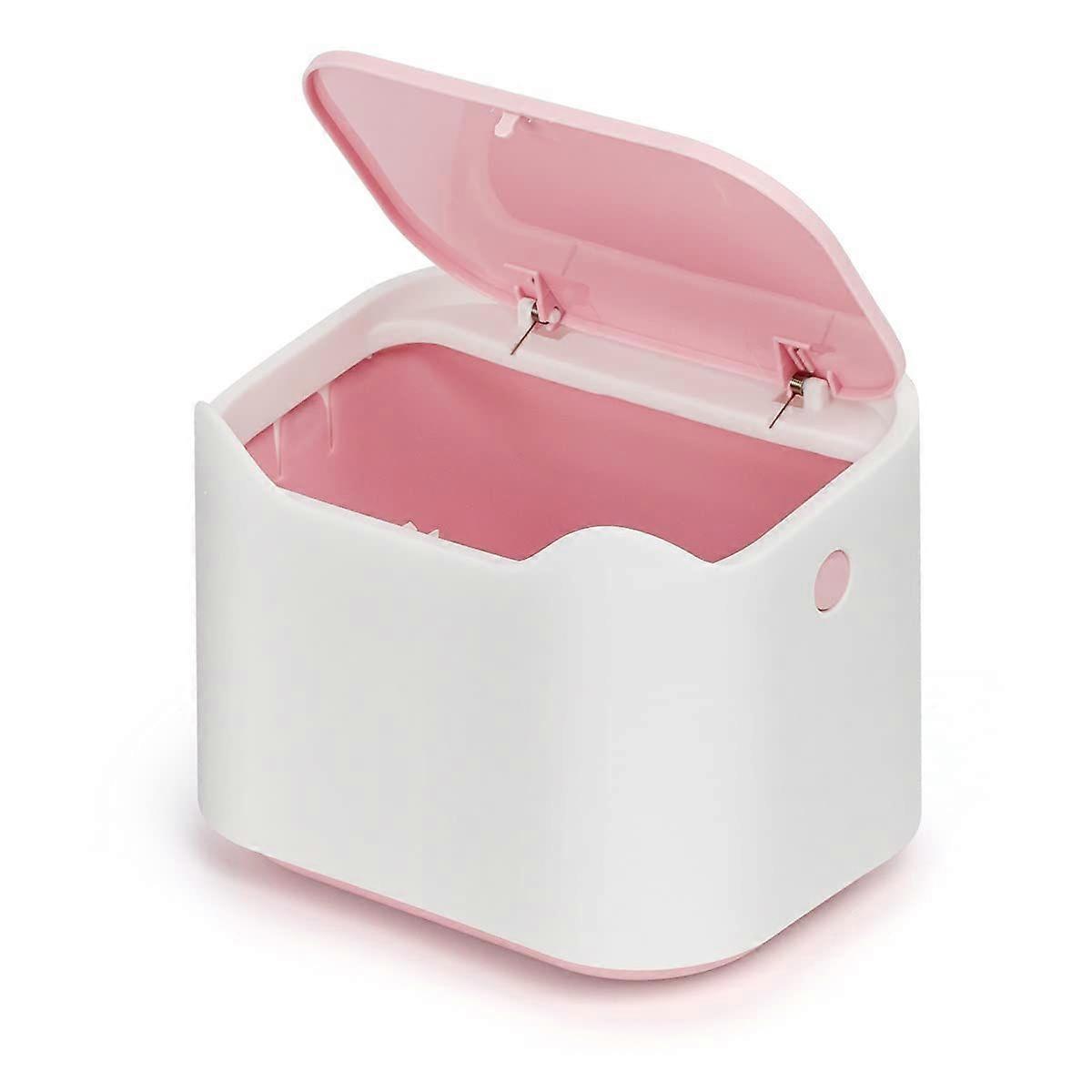 Mini Trash Can for Desk, Press-Type with Removable Inner Plastic Small Trash Can with Lid Rectangle Desktop Trash Can 1.5L Mini Waste Can for Home Off