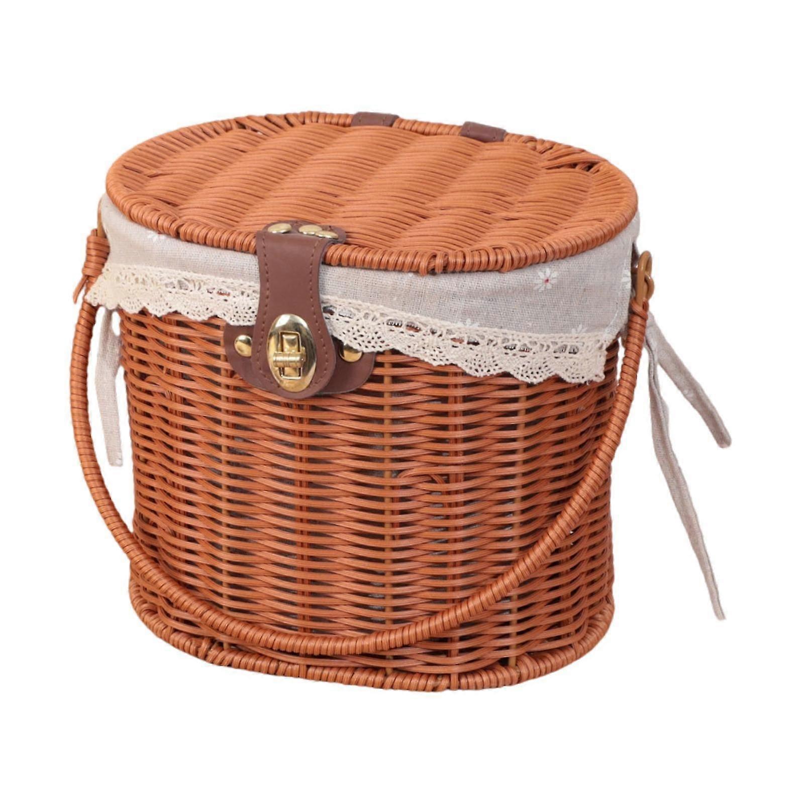 Picnic Basket Removable Lining Storage Hamper for Park Home Decoration Beach