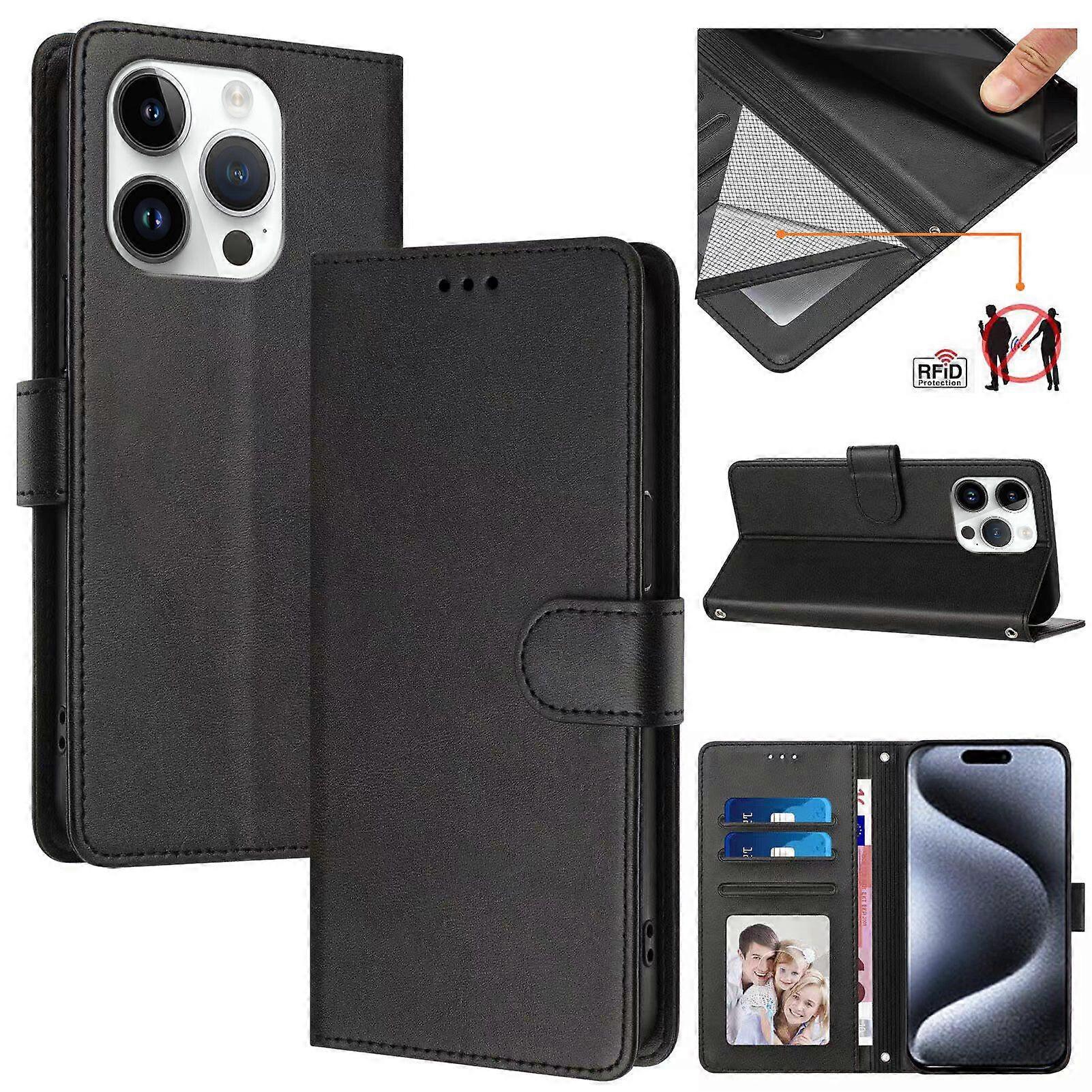 Case for iPhone 14 PRO MAX RFID Blocking Flip Book Leather Wallet Cover