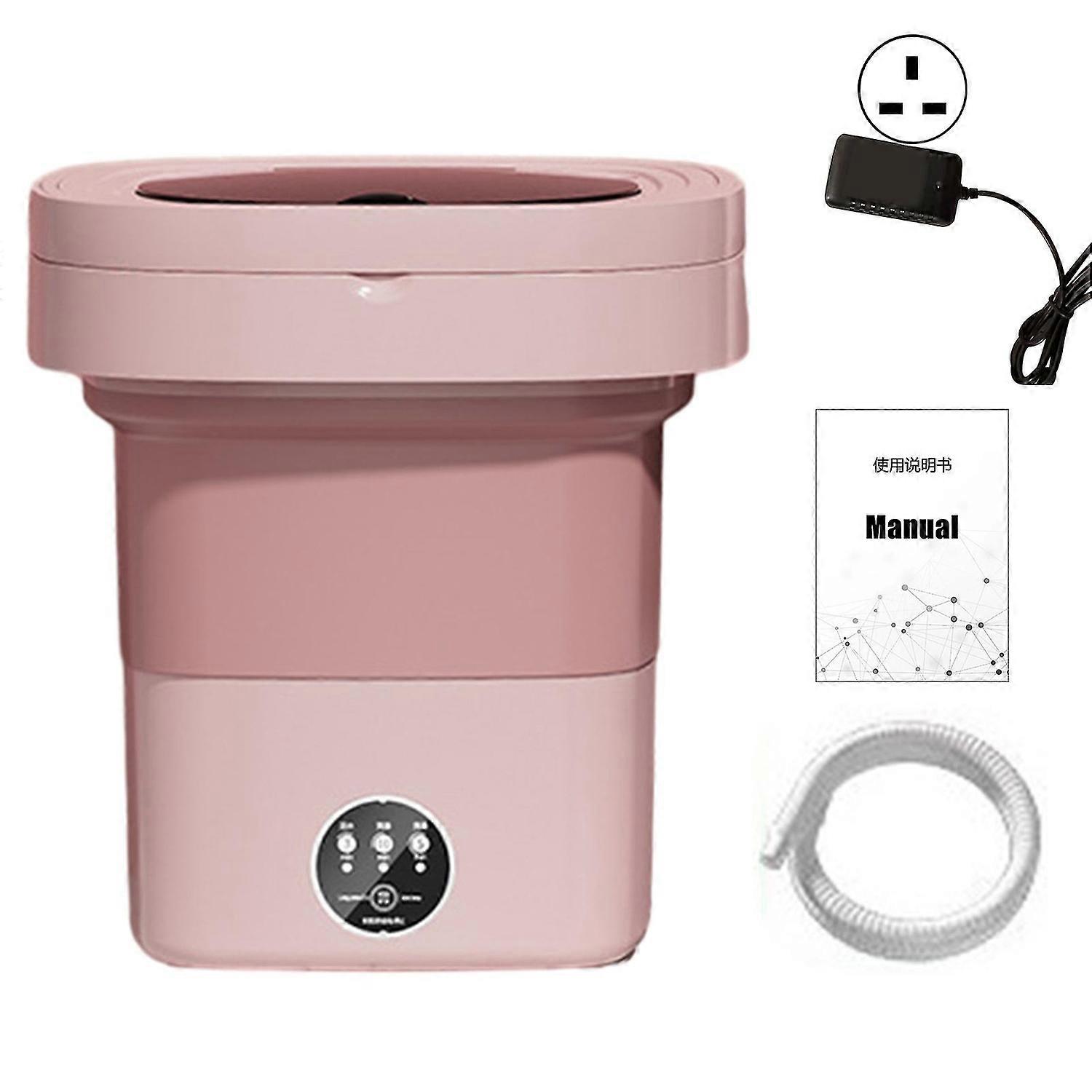 1 Set Foldable Washing Machine with Water Pipe Low Noise Energy-saving Portable Socks Baby Clothes M