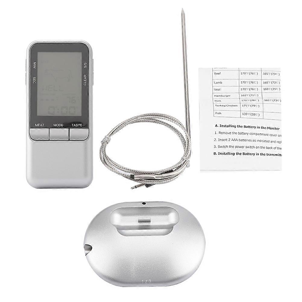 Digital Wireless BBQ Grill Thermometer with Dual Probe, LCD Display, and Bluetooth Connectivity for Cooking Meat