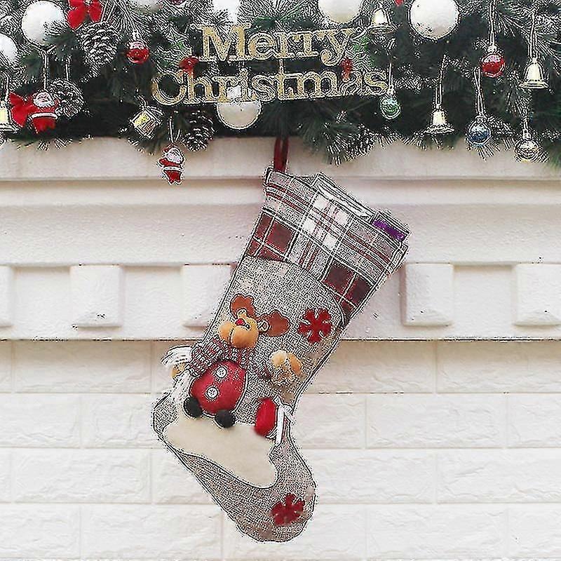 الصوف الأحمر جوارب عيد الميلاد زينة عيد الميلاد