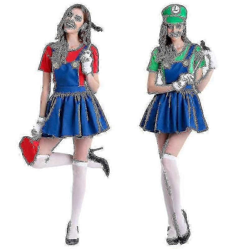 knee length dresses for ladies Female Super Plumber/ Mario Adult Costume