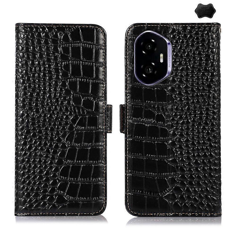 For Honor 400 Crocodile Top Layer Cowhide Leather Phone Case