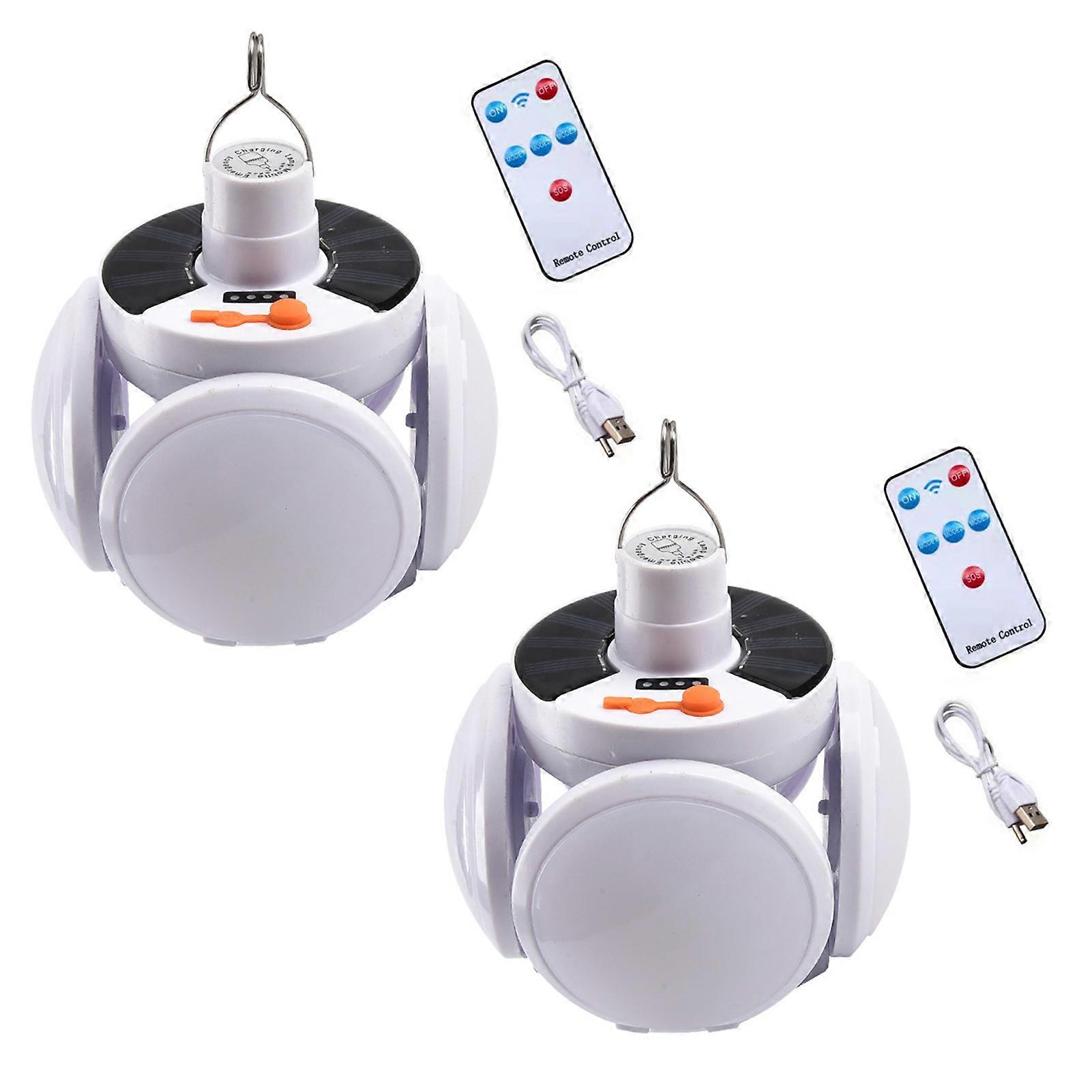 Rechargeable Camping Lantern - Waterproof LED, Solar/USB Charging, 5 Light Modes, 2400mAh