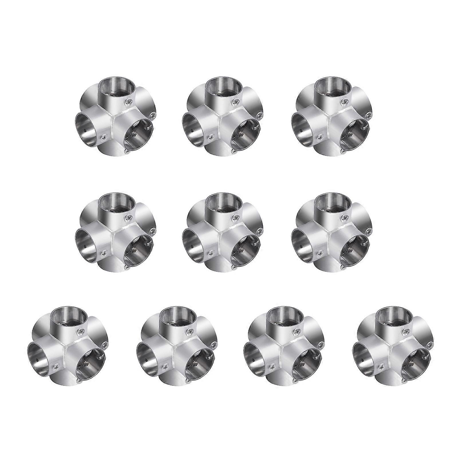 Pack Of 10 Stainless Steel T Pipe Connectors set Handrail T Joint Accessories T Shaped Boats Railing Component Multiple