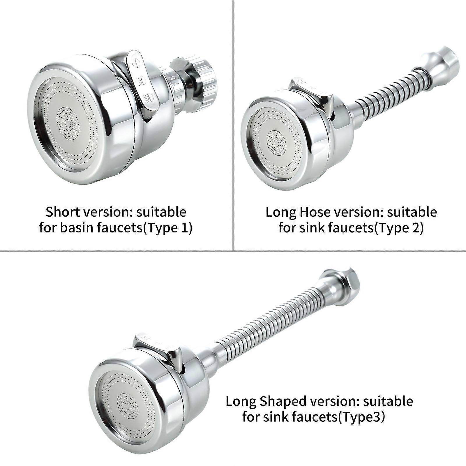 360° Rotatable Tap Head Faucet Extender Splash-Proof Pressurized Kitchen Tap Sprayer with 3 Modes Water Saving Black Copper Water Tap Head