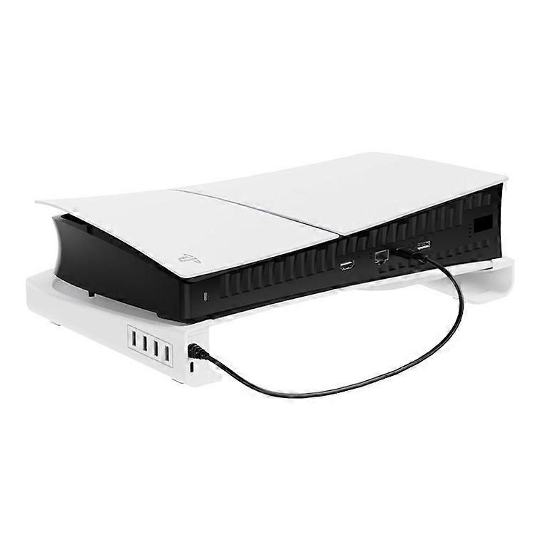 AOLION ALP-5382 Horizontal Stand for PS5 Slim Console with 4-Port USB Hub, Game Console Desktop Storage Holder