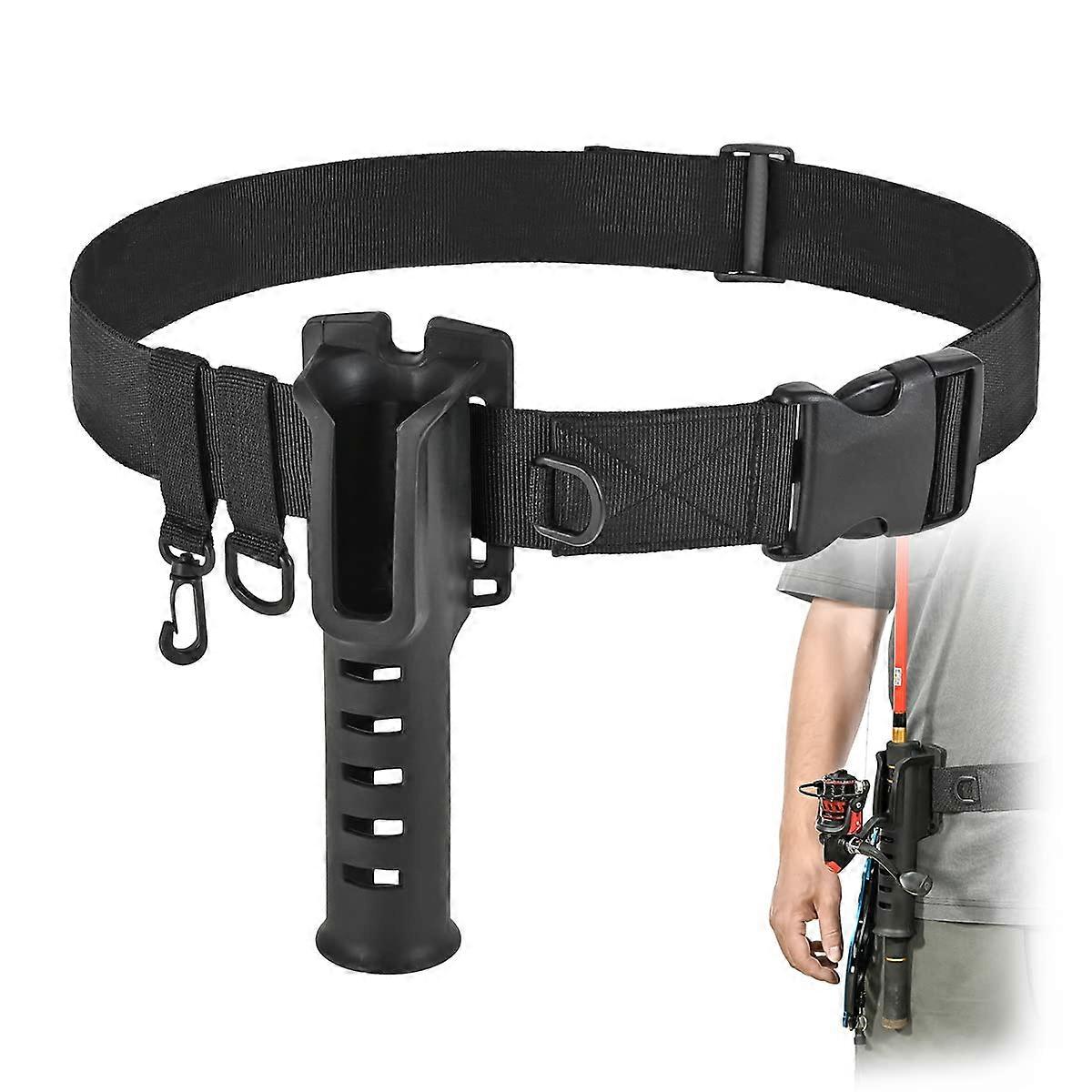 Adjustable Fishing Waist Belt Rod Holder for and Spinning Casting Reel on Surf and Kayak