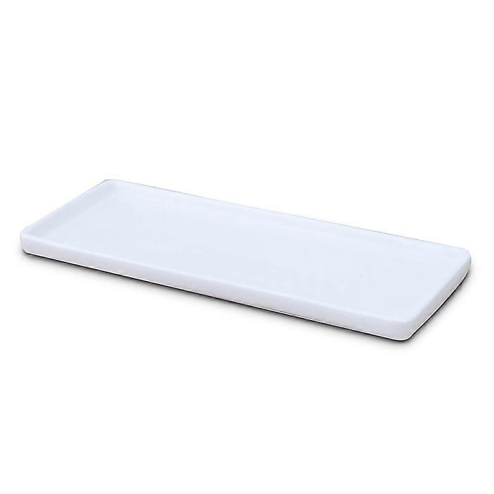 White Large Dressing Tray for Bathroom, Makeup Organizer with Compartments, Rectangular Design, Durable Plastic