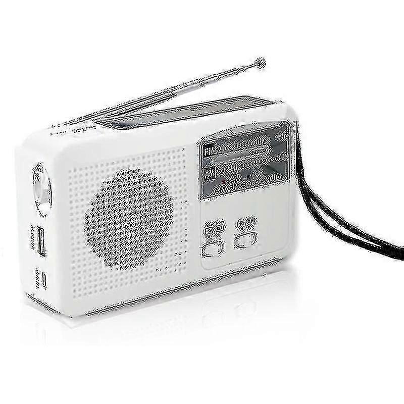 Emergency Radio With Solar And Hand Crank Self Powered, Battery Usb Recharging Fm/am Radio Led Flash