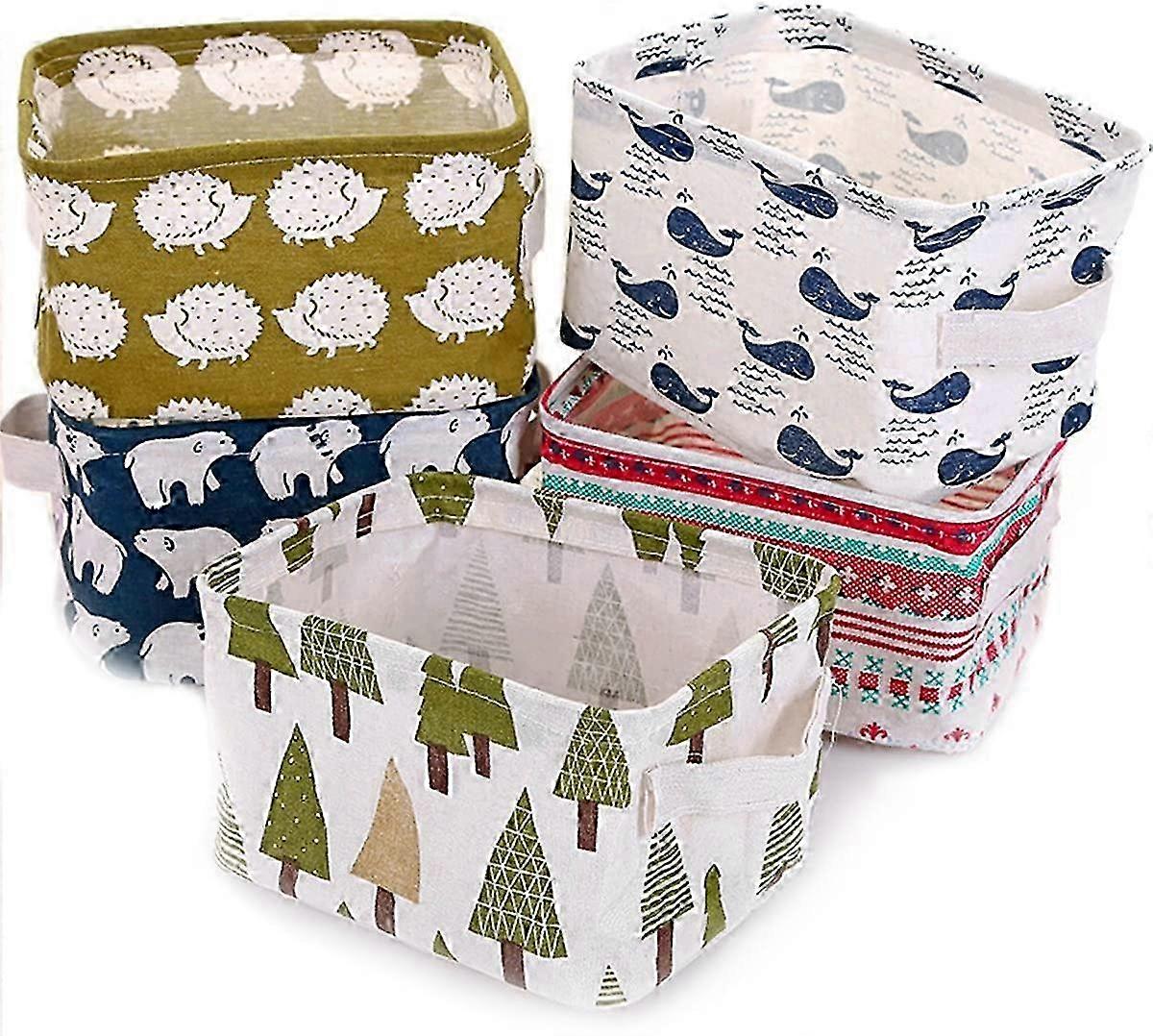 Tabletop Storage Baskets for Household Organization Suitable for Electronics Books and Cosmetics 5 Pack