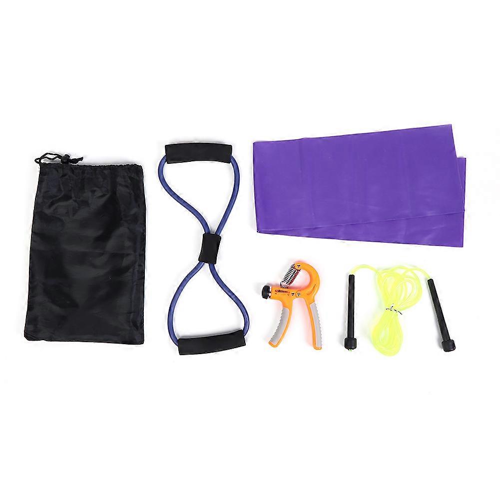 5pcs / set Chest Expander Rope Adjustable Hand Exerciser Grip Latex Towel Skip Rope Storage Bag