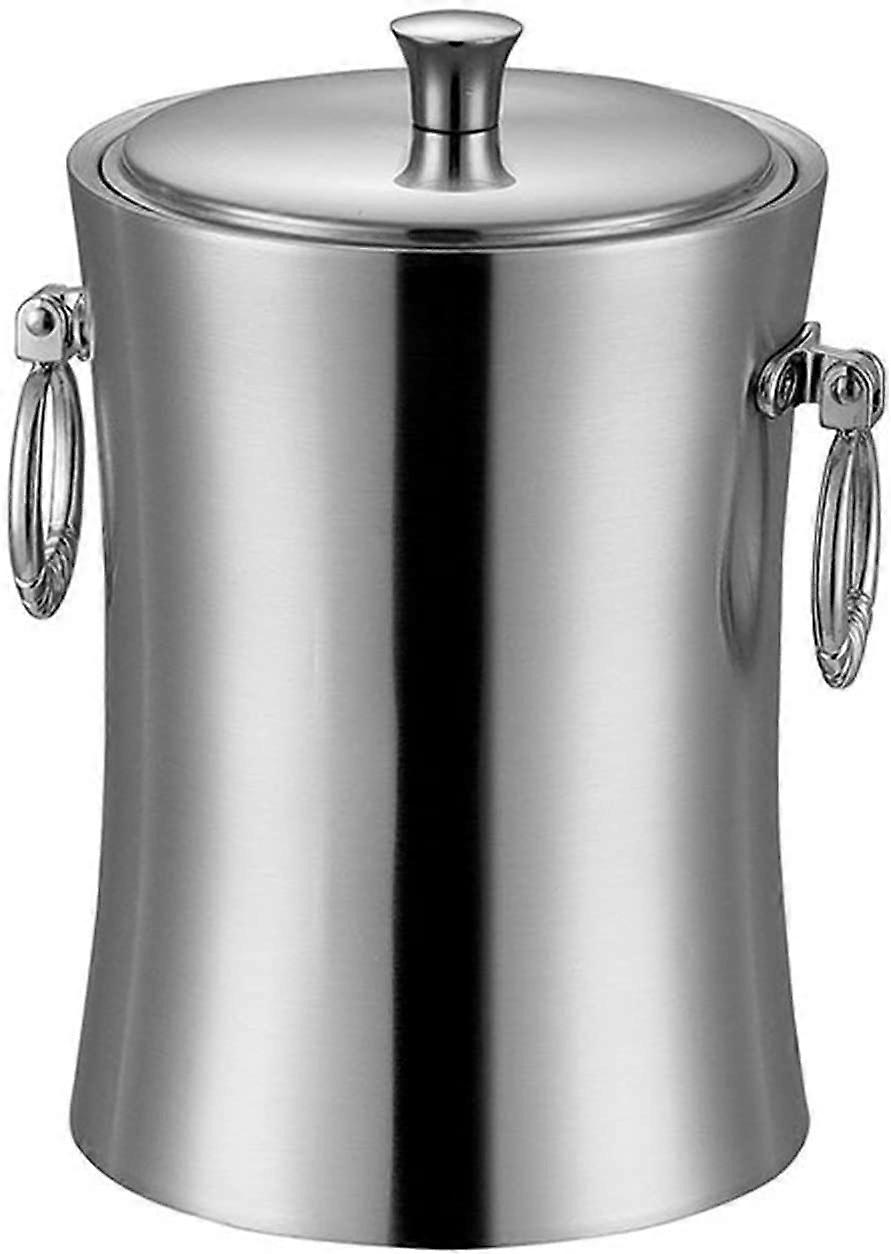 Ice bucket and ice tongs set thick double wall stainless steel ice bucket red wine bar ulation
