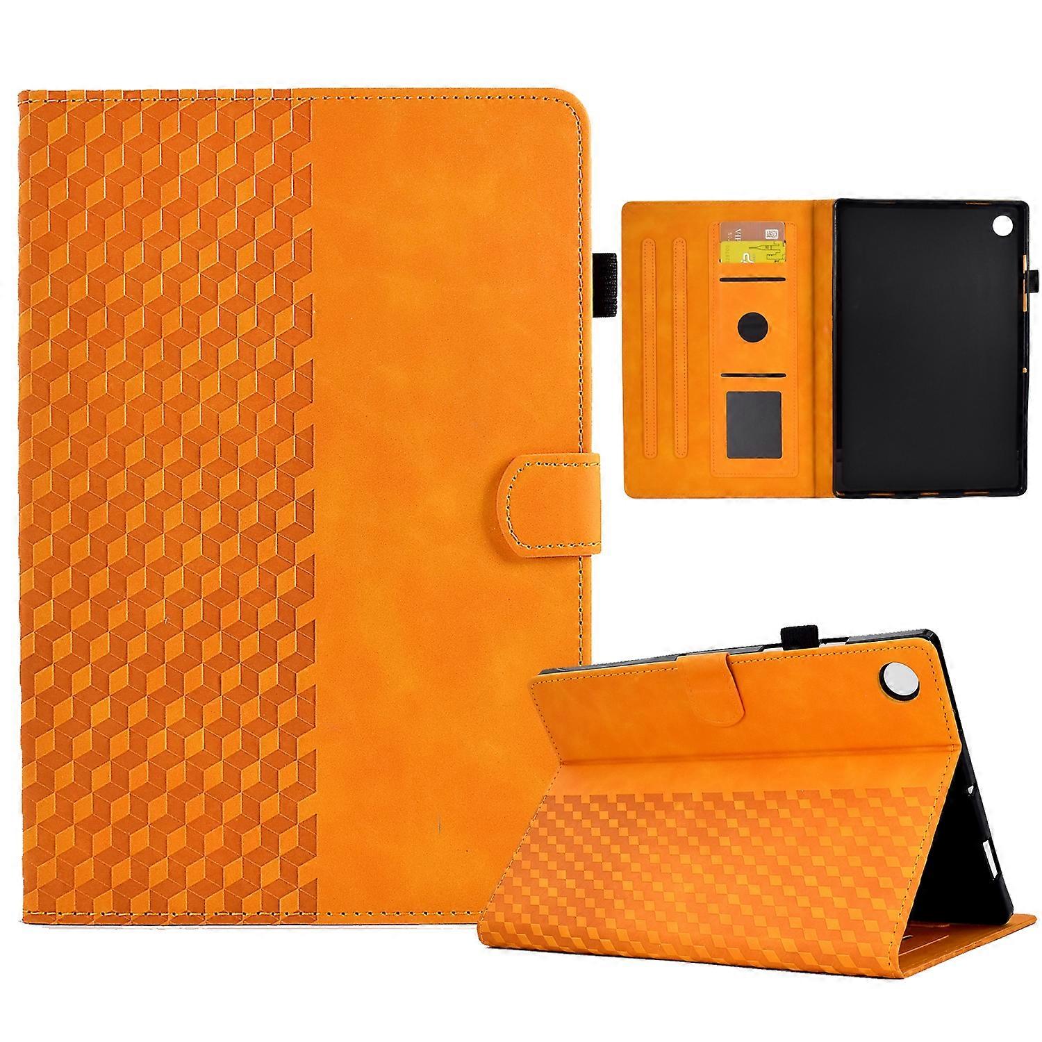 Rhombus Embossed Leather Tablet Case