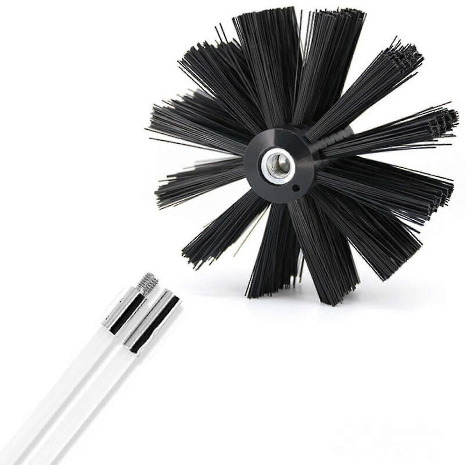 ערכת מברשת ניקוי ארובות מוטות וראש מברשת 1 ערכת כלי ניקוי לניקוי קמין לקמין קמין תנור מבער צינורות ביוב