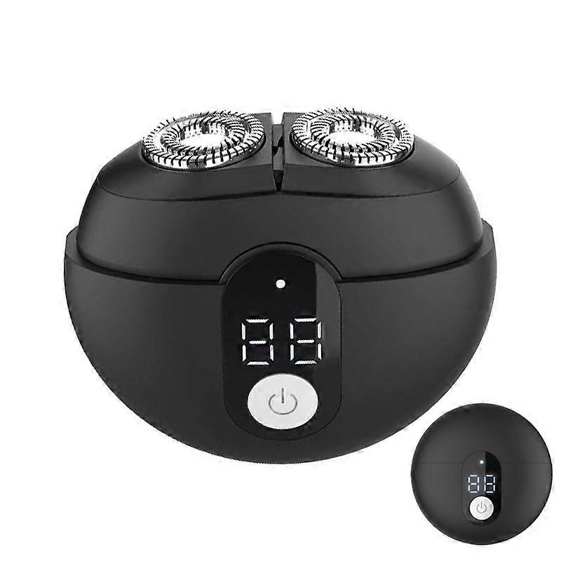 Round Small MINI Portable LED Display Rechargeable Electric Rotary Shavers Washable Floating Close
