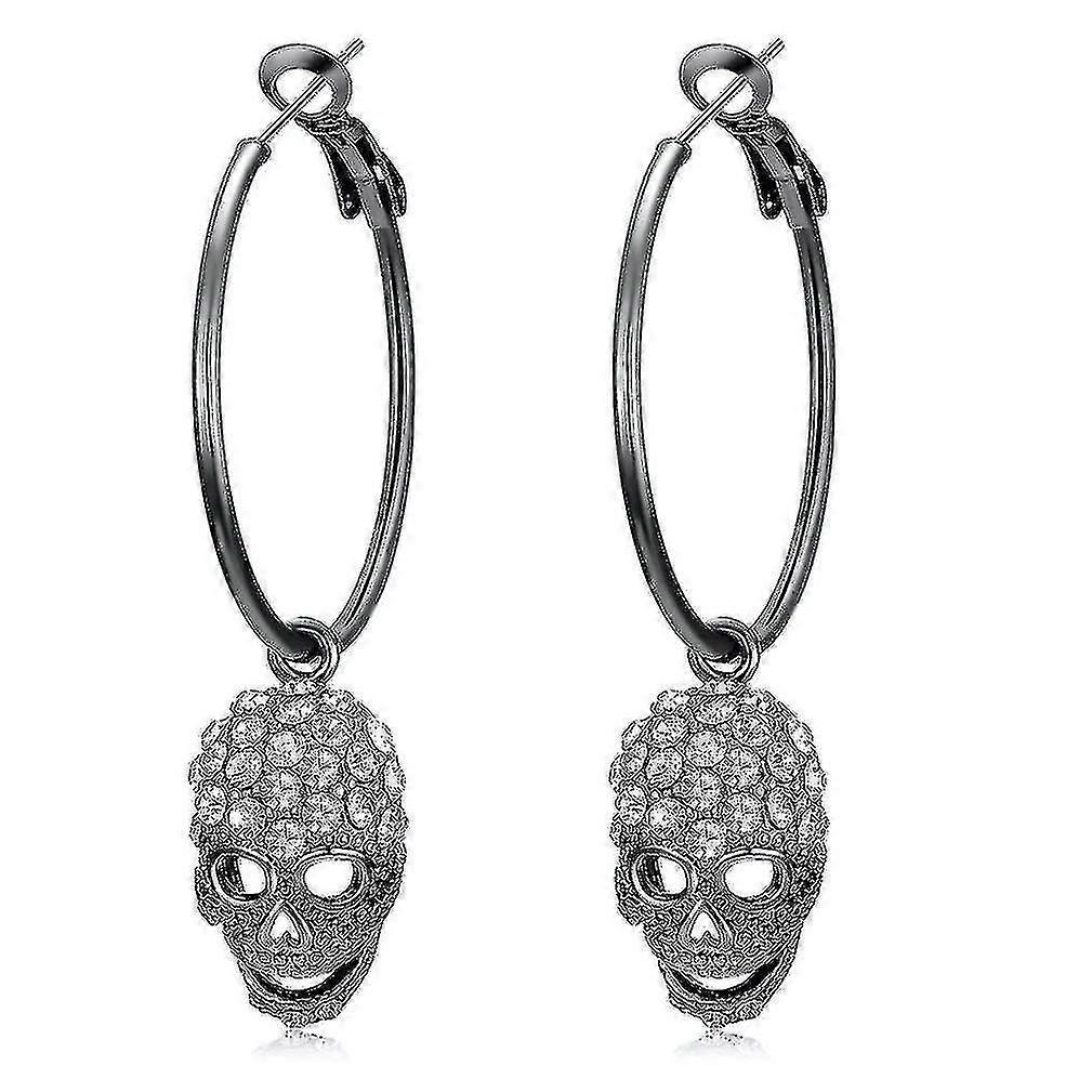 パーティーのためのHmwyイヤリングスカルモーターサイクルロックブラックゴールドジュエリー