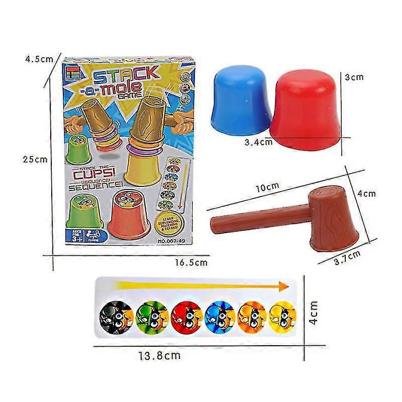Stack A Mole Game Stacking Cups Board Game With Card Speed Challenge Train Parent-child Interactive Puzzle Tabletop Toy For Kid