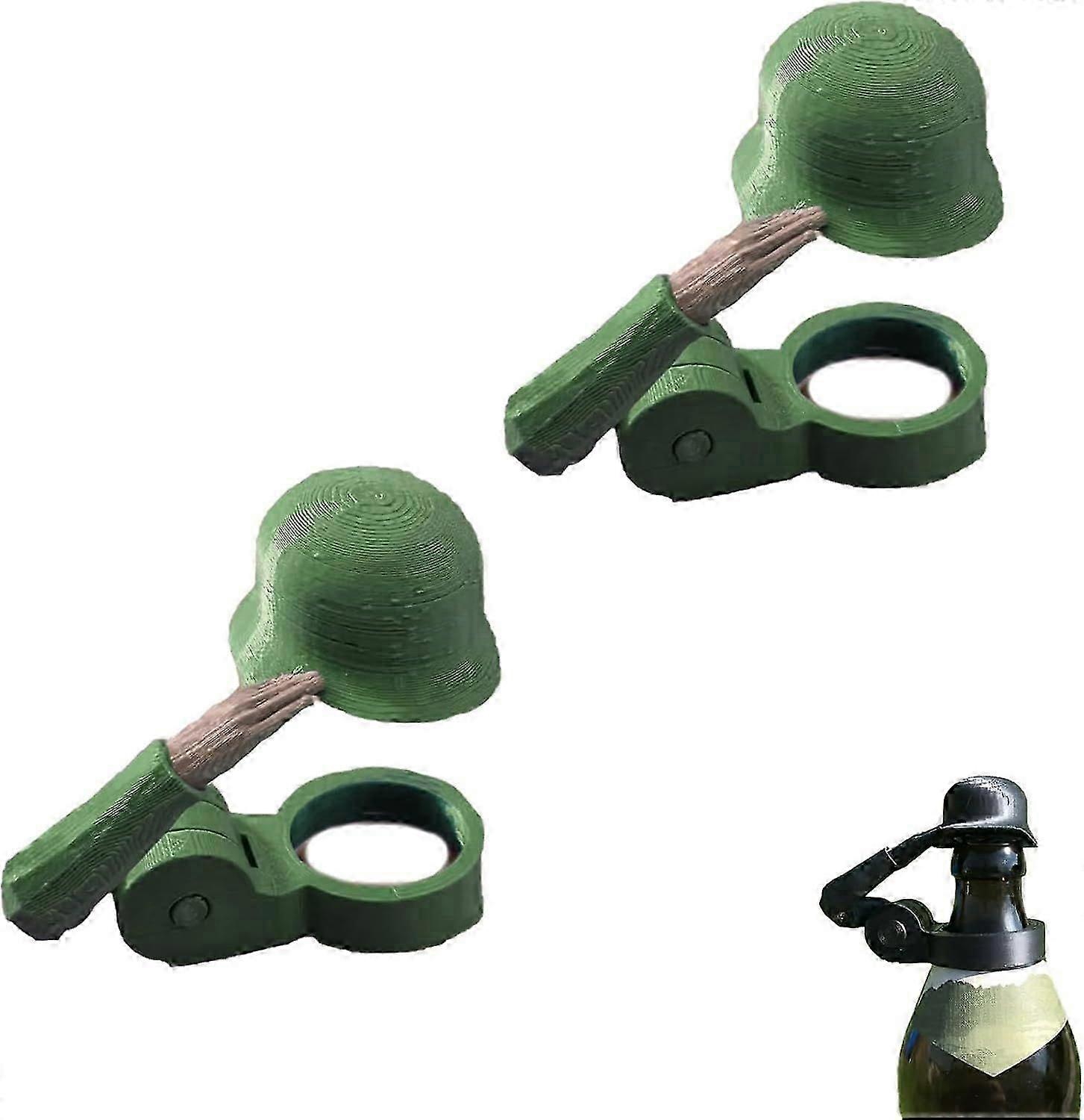 Soldier Salute Beer Bottle Helmet, Reusable Decorative Dustproof Decorative Beer Bottle Caps for Crafts BBQ Party Bar Veterans Active Soldier Lovers,