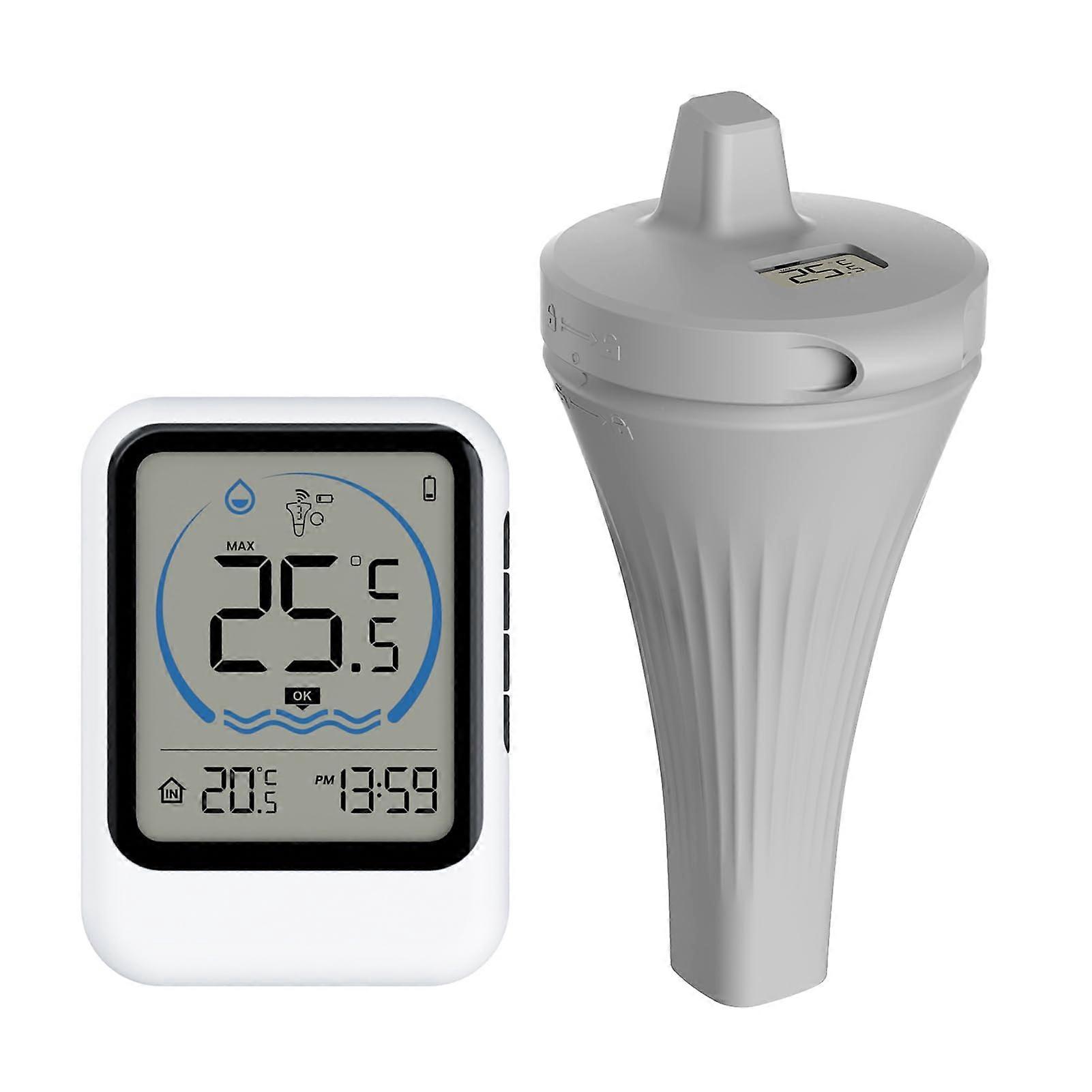 Pool Thermometer with Temperature Sensor for Pool Fish Tank Bathtub 12/24Hour Record