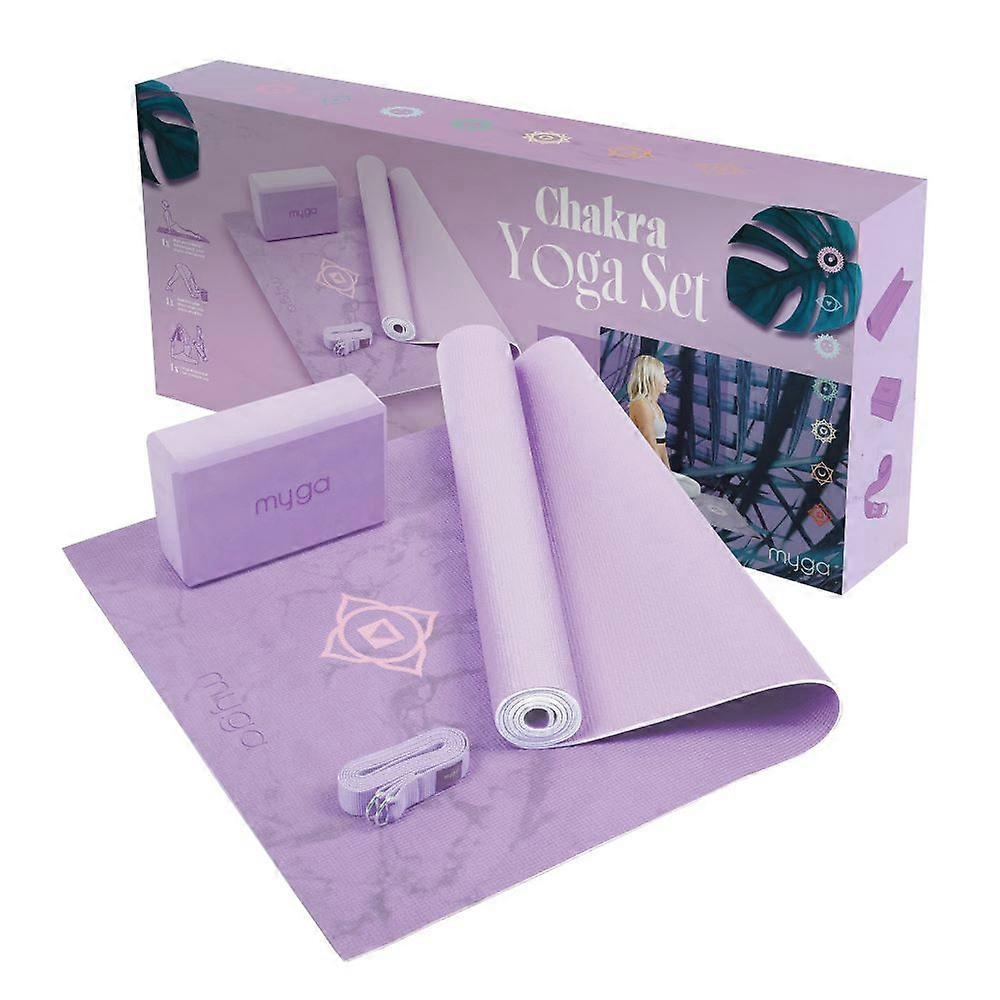 myga Chakra Yoga Set: Matte, Block, Gurt