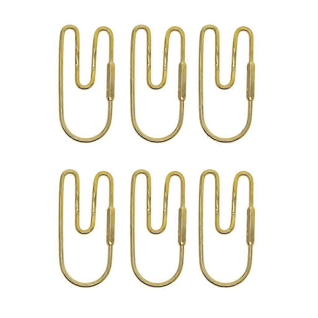 6x Solid Brass U Shaped Car Key Chain Keyring Key Accessories Buckle Tools