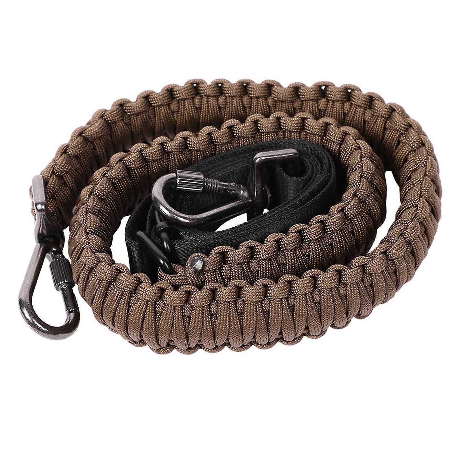 Tactics Sling Adjustable Parachute Cord Sling Gun Strap Combat Hunting Detachable Belt (khaki)