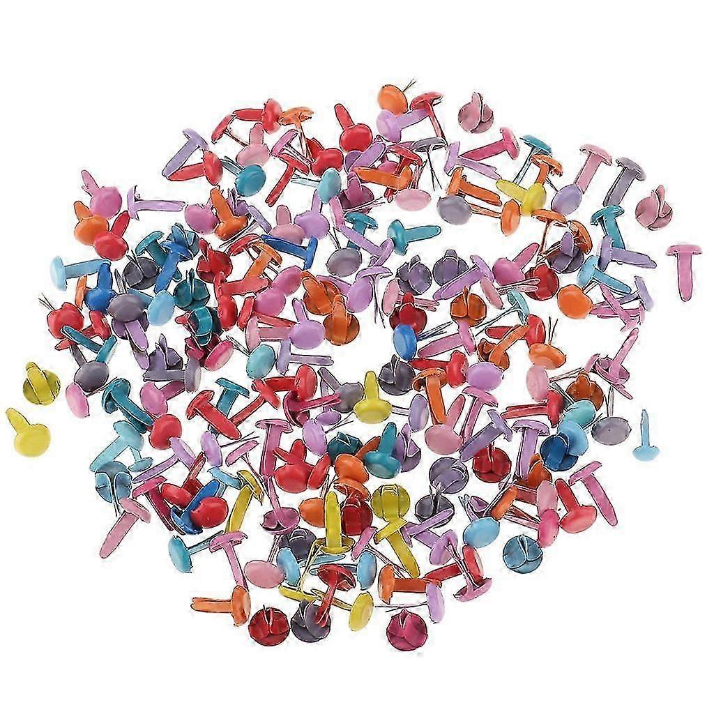200x Mixed Color Metal Brad Paper Fasteners for Card Paper Craft DIY
