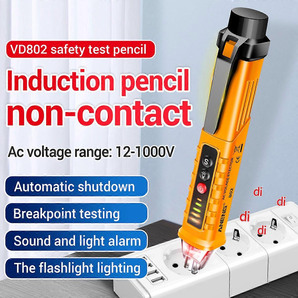 ANENG VD802 Non-contact AC Detector Tester Meter 12V-1000v Pen Style Electric Indicator LED Outlet Voltage Dectetor Sensor