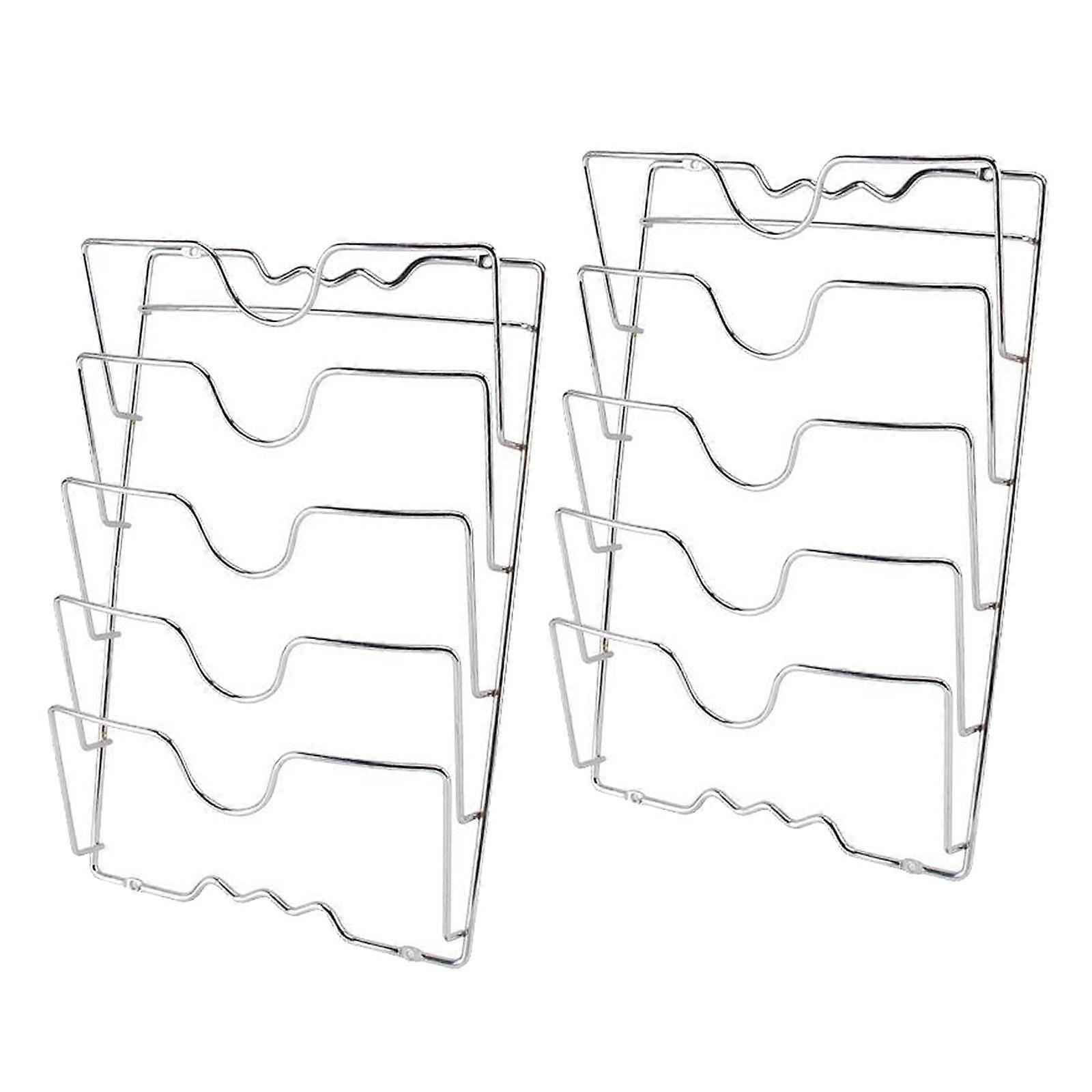 2 יחידות 5 שכבות מחזיק מכסה מחבת מתלה מעמד כיסוי סיר ארגונית ניקוז מטבח