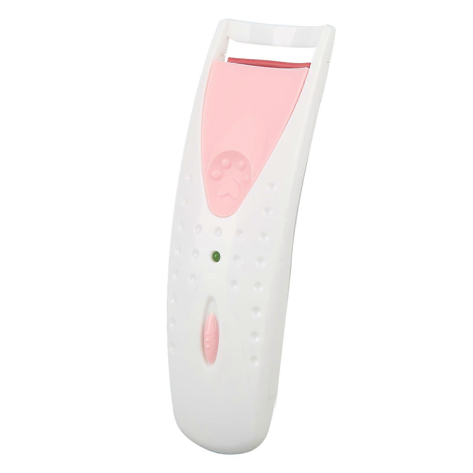 Heated Eyelash Curler Temperature Sensitive Silicone Sheet Streamlined Curve Handle Portable Electric Eyelash Curler