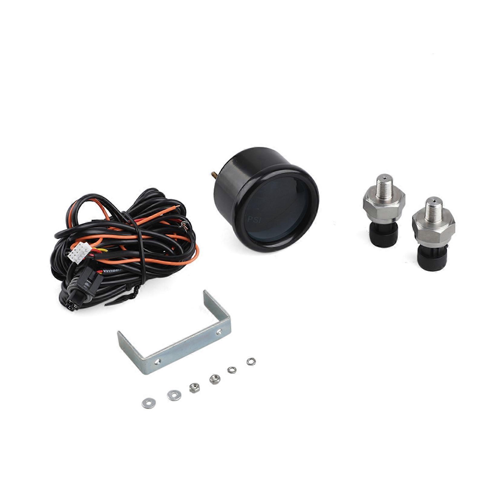 Digital Bag Suspension Gauge Double Display Air Pressure Guage 1/8NPT Electrical Sensor for Ride Suspension System red light